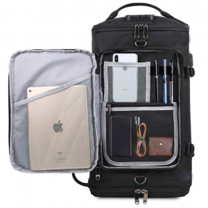 Noblag Luxury Large Travel Duffel Bags Backpack Shoe Compartment Weekender Black