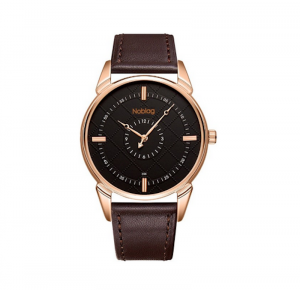 Noblag  Luxury Rose Gold Watches For Men & Women Brown Strap