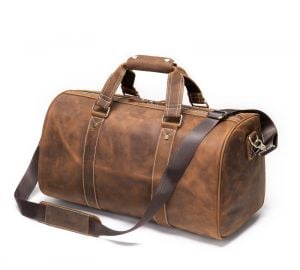 Noblag Luxury Duffel Bag Mens With Shoe Compartment Crazy Horse Leather Bag Weekender 