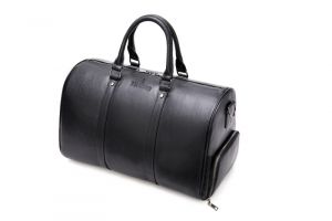 Noblag Luxury Black Duffel Bag Mens With Shoe Compartment Genuine Cowhide Leather Weekender Bag 