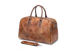 Noblag Luxury Duffel Bag Mens, Brown Leather Duffel Bag, Weekender Travel Overnight Bag 