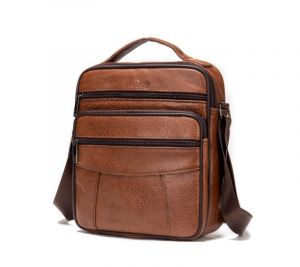 Noblag Luxury Brown Men’s Leather Messenger Bag Crossbody Sling Backpack Black Travel Bag