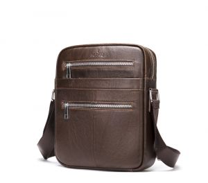 Noblag Luxury Men’s Leather Messenger Bag Crossbody Sling Backpack Coffee Travel Bag