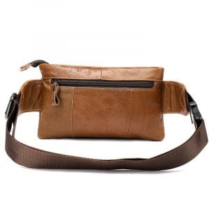 Noblag Luxury Large Coffee Genuine Leather Sling Bag For Men Fanny Pack Shoulder Crossbody Bag