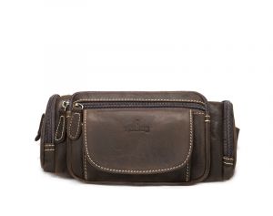 Noblag Luxury Vintage Leather Coffee Belt Bag Crossbody Shoulder Travel Waist Bag 