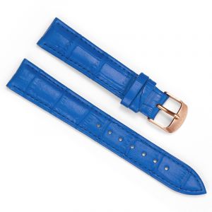 18mm Crocodile Blue Leather Strap