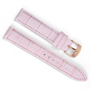 18mm Crocodile Pink Leather Strap