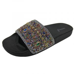 Noblag Luxury Glitter Sandals For Women's Slide Slip On Platform