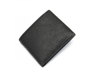 Noblag Luxury Leather Slim Single Billfold Men’s Wallet Black