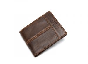 Noblag Luxury Bifold Leather Men’s Wallet With Center Flap 