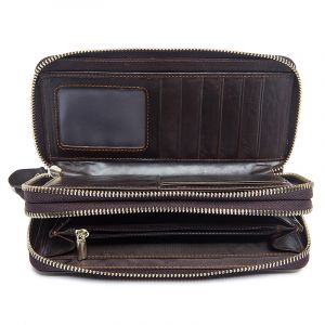 Noblag Luxury Travel Genuine Leather Wallet Brown Unisex