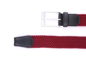 Noblag Luxury Woven Braided Belt For Men Elastic Red 