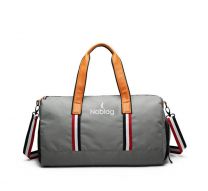 Noblag Luxury Travel Grey Duffel Bag With Shoe Compartment Gym Bag Overnight Weekender