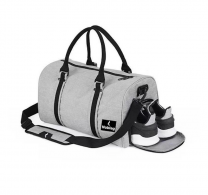 Noblag Luxury Travel Grey Duffel Backpack With Shoe Compartment Luggage Gym bag Weekender Unisex