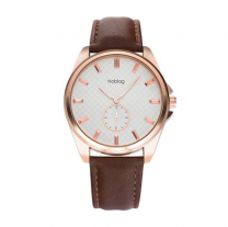 Noblag Luxury Rose Gold Watches For Men Brown Leather Strap