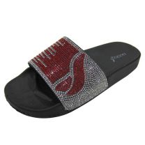 Noblag Luxury Glitter Sandals For Women Slip On Bling Fuscha