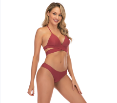   Noblag Luxury Lift Wrap Bikini Top Hipster Bikini Bottoms Red Women's Swimsuits