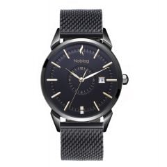 The N-Classic De Noblag Luxury Men's Mesh Watches Black Stainless Steel  Bracelet 38mm