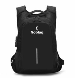 Noblag Luxury Travel Black Laptop Backpack School Anti-Theft USB  Port