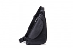 Noblag Luxury Casual Leather Black Sling Bag One Shoulder Strap For Men