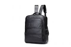 Noblag Luxury Genuine Leather Large Black Laptop Backpack Travel Bag Business 