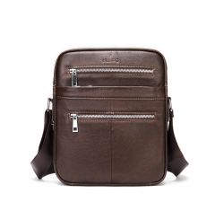 Noblag Luxury Men’s Leather Messenger Bag Crossbody Sling Backpack Coffee Travel Bag