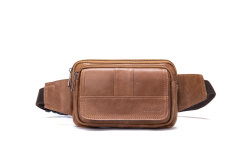 Noblag Luxury  Genuine Leather Unisex Brown Sling Bags Fanny Pack Waist Belt 