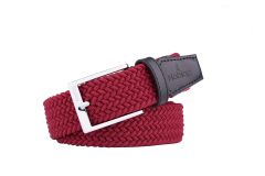 Noblag Luxury Woven Braided Belt For Men Elastic Red 