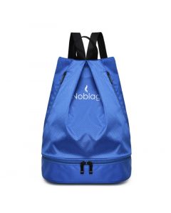Noblag Luxury Waterproof Travel Drawstring Backpack Bag With Shoe Compartment Blue