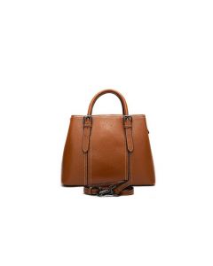 Noblag Luxury Top Layer Leather Tote Handbag For Women Brown
