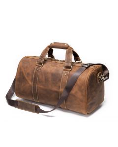 Noblag Luxury Duffel Bag Mens  With Shoe Compartment Crazy Horse Leather Bag Weekender 