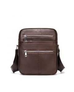 Noblag Luxury Men’s Leather Messenger Bag Crossbody Sling Backpack Coffee Travel Bag