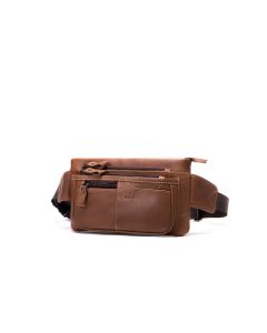 Noblag Luxury Large Coffee Genuine Leather Sling Bag For Men Fanny Pack Shoulder Crossbody Bag