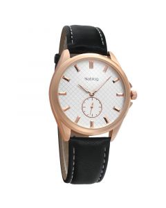 Noblag Luxury Rose Gold Watches For Men Black Leather Strap