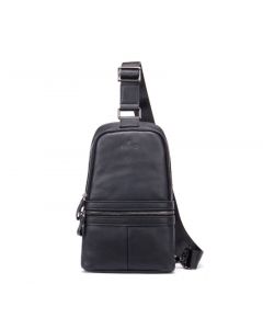 Noblag Luxury Tekat Large Black Genuine Leather Sling Bags Chest Bags 