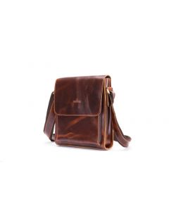Noblag Luxury Men's Satchel Messenger Bags Oil Wax Genuine Leather Coffee