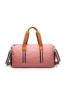 Noblag Luxury Travel Duffel Bag Gym Shoe Compartment Waterproof Pink