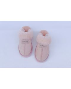 Noblag Luxury Wool Sheepskin Winter Slippers For Women Fur Pink
