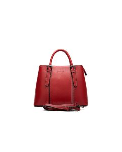 Noblag Luxury Top Layer Leather Tote Handbag For Women  Red