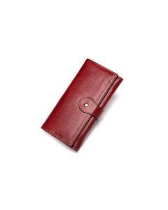 Noblag Luxury Leather Women Wallet Wristlet Red